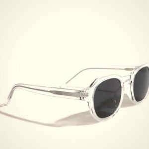 Clear frame round sunglasses