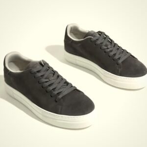 Dark leather sneakers